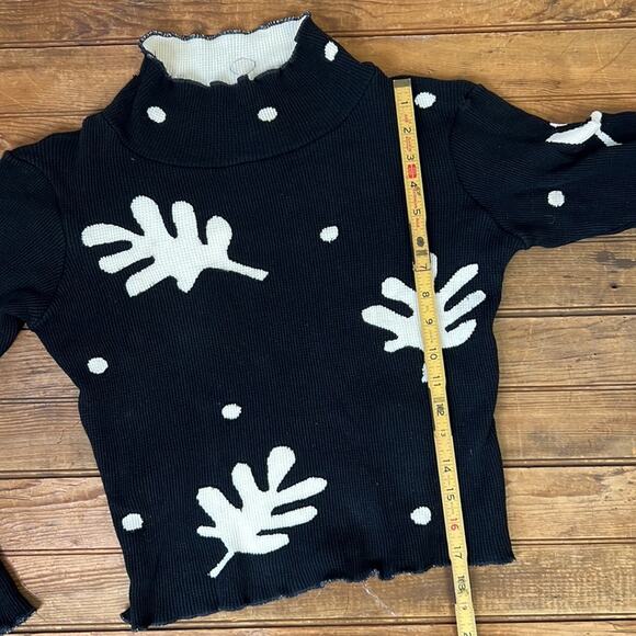 Vintage Women’s Maureene Keene NYC waffle knit cut out long sleeve top size sm - Picture 4 of 7